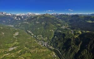 Chalet Jardin d'Angèle | ©Jean-Pierre Noisillier, aerial view Brides les Bains